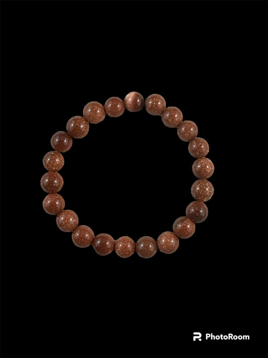 8mm round Gold Sandstone (Goldstone) bracelet