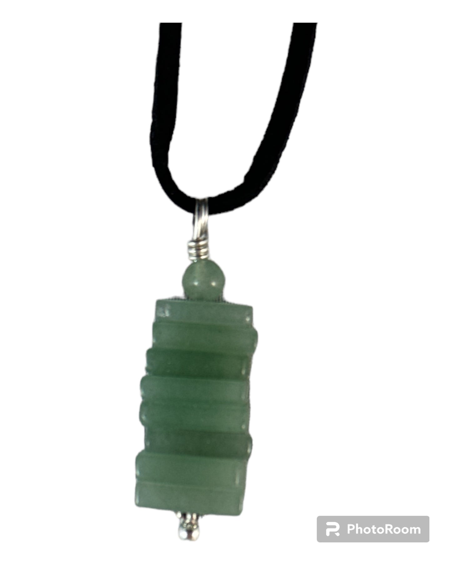 Green Aventurine pendant (stacked squares)