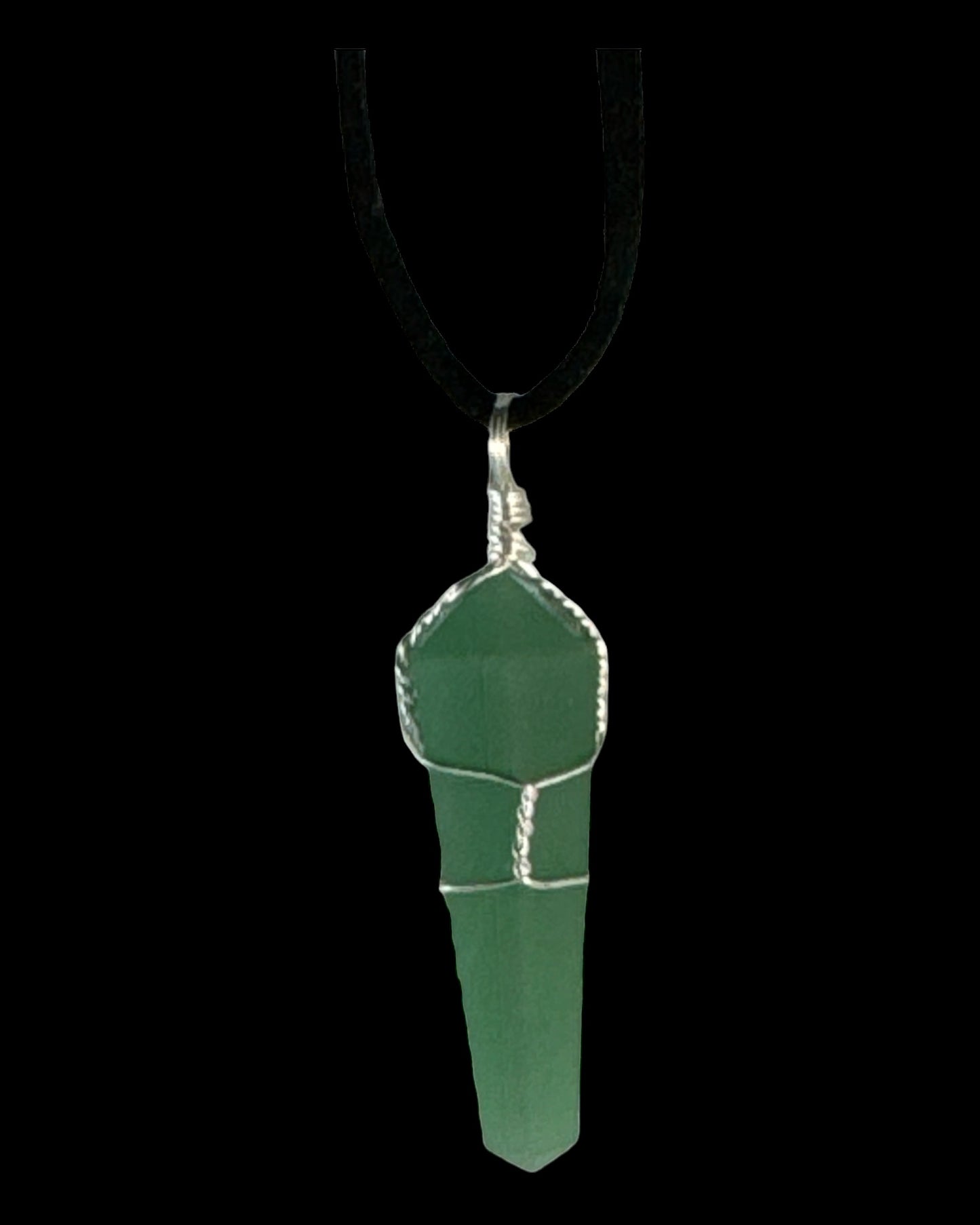 Green Aventurine pendant (vertical drop double terminated)