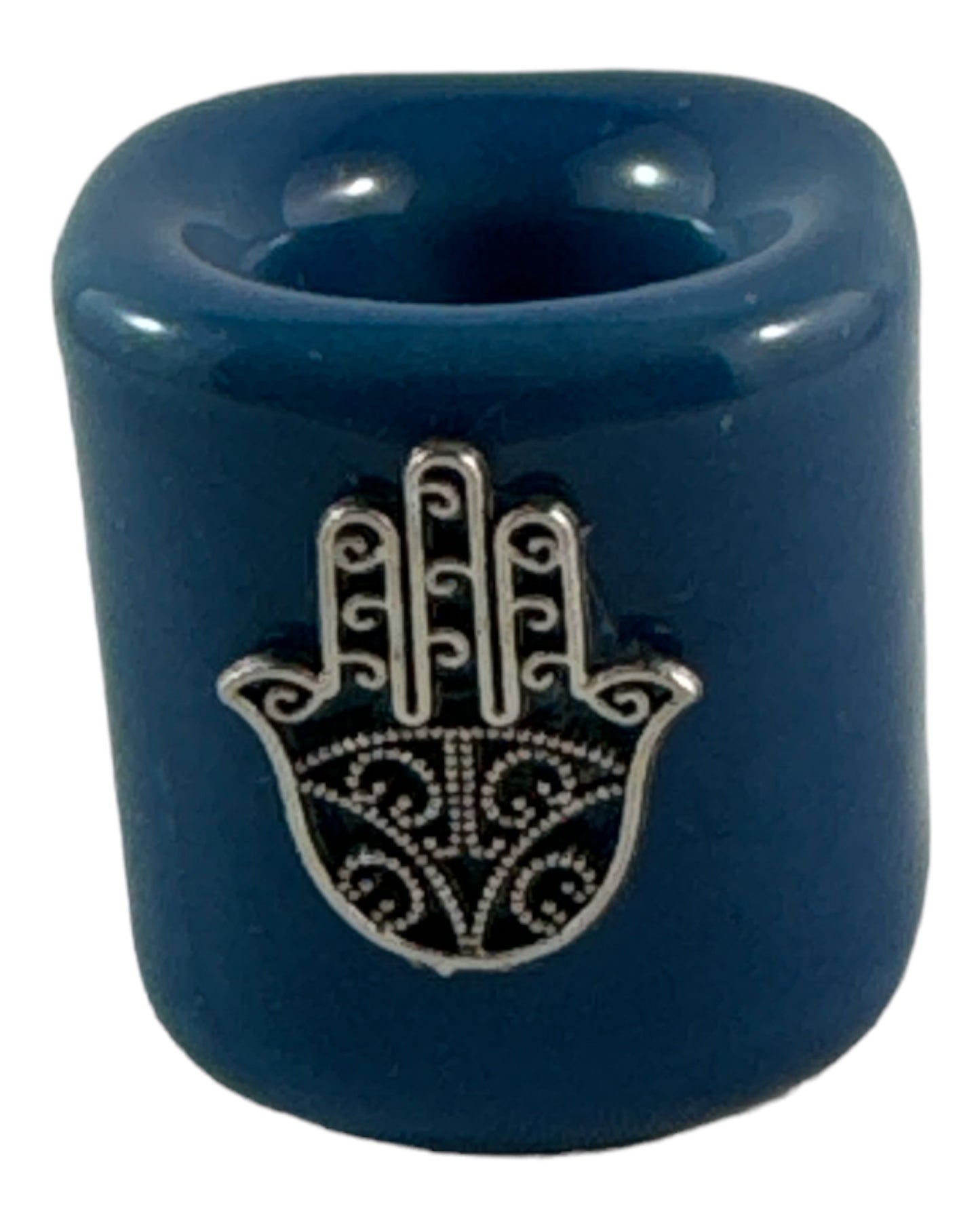 Blue Hamsa Hand mini ritual candle holder
