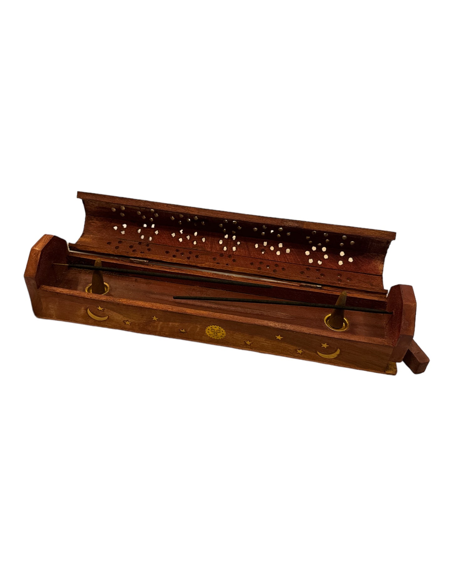 WOOD INCENSE STORAGE BOX/CELESTIAL-12″