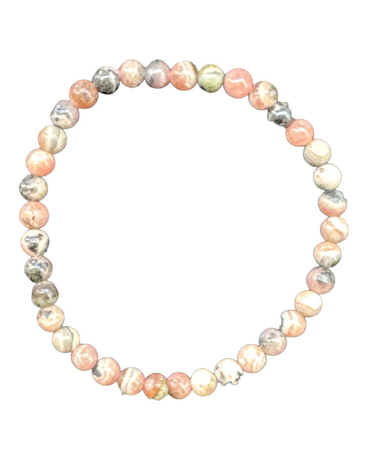 4mm round Rhodochrosite bracelet