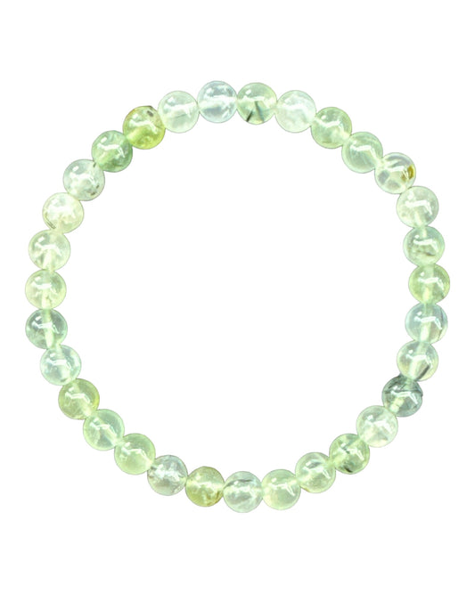 6mm round Prehnite bracelet