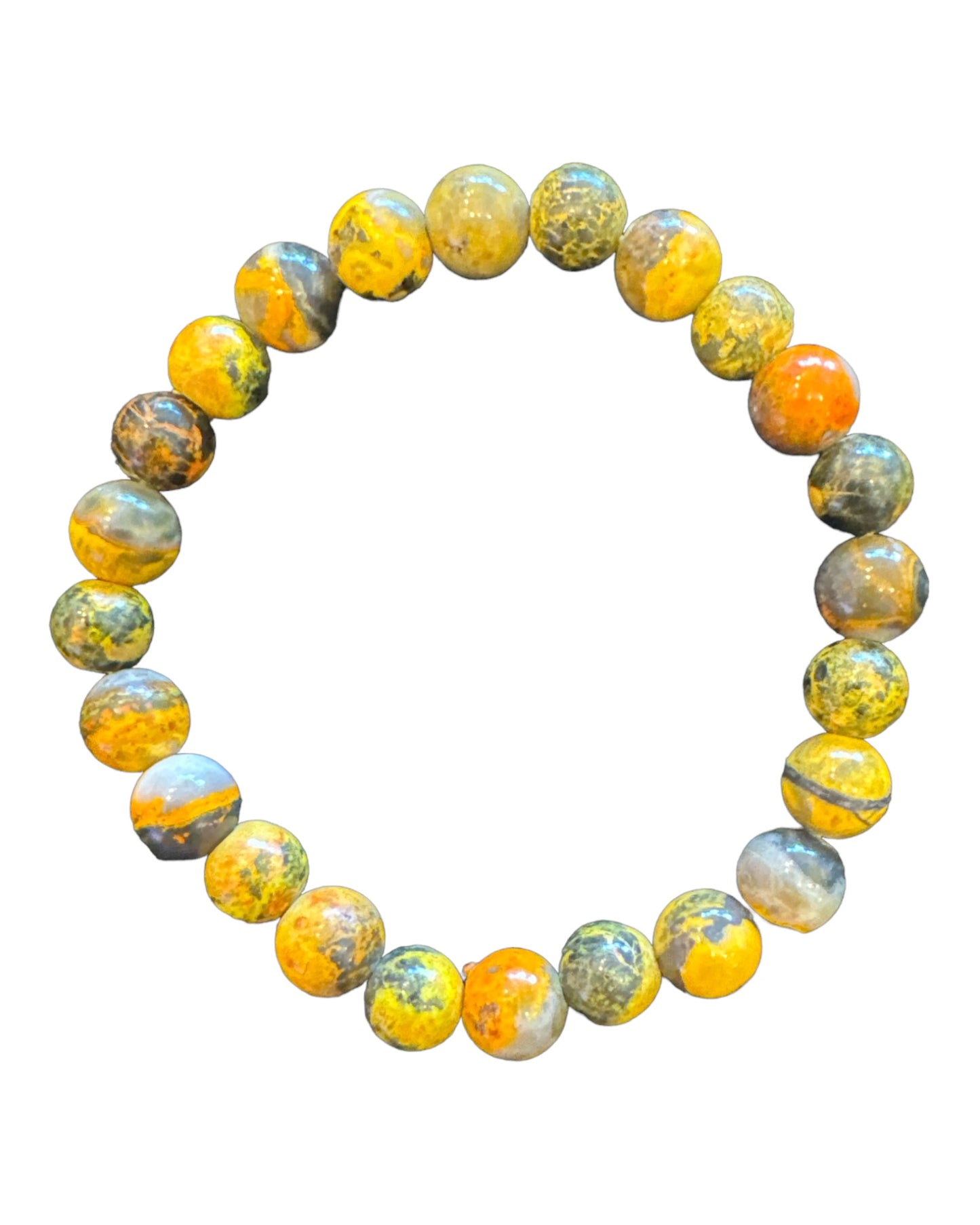 8mm round Bumblebee Jasper bracelet